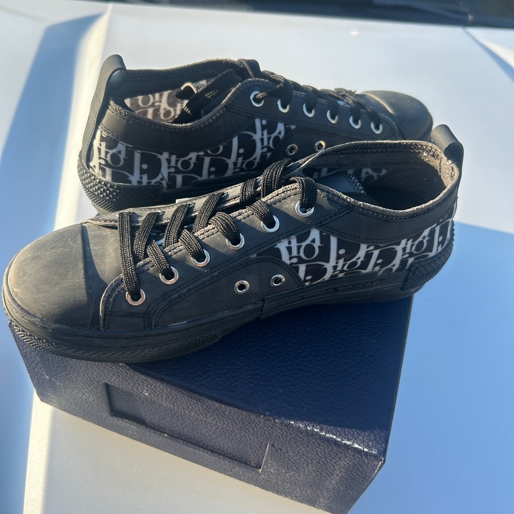 Dior Black and White Logo Sneakers